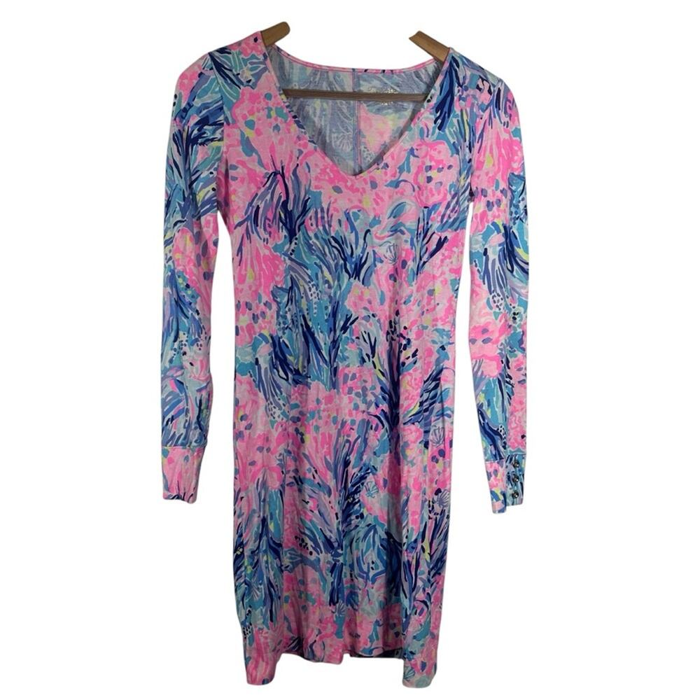 Lilly Pulitzer Davie Dress Pink and Blue Size XXS - Picture 2 of 9